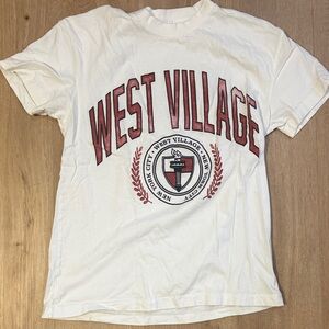 Abercrombie & Fitch white Tee with Red West Village Design soft af